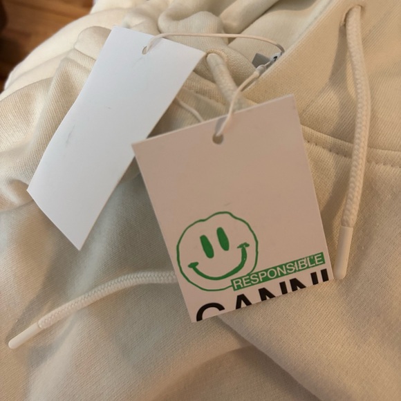 NWT! Ganni OVERSIZED HOODIE SOFTWARE EGRET Women’s Size Small/Medium - Picture 6 of 9